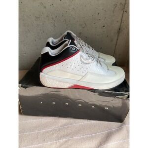 Air Jordan 2'Smooth White Red Black Sneakers 467815-100 Size 11